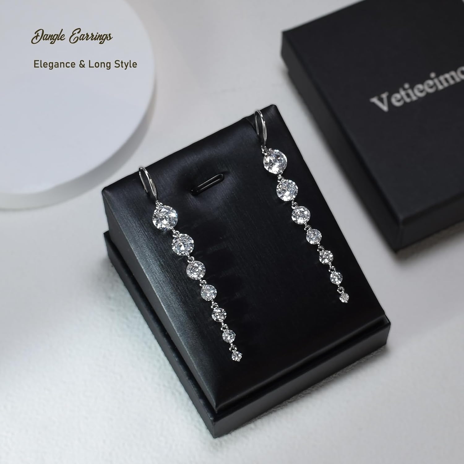 Long Hanging Dangle Earrings for Women Wedding Party Prom Homecoming, Cubic Zirconia hypoallergenic Jewelry Gift - Image 5