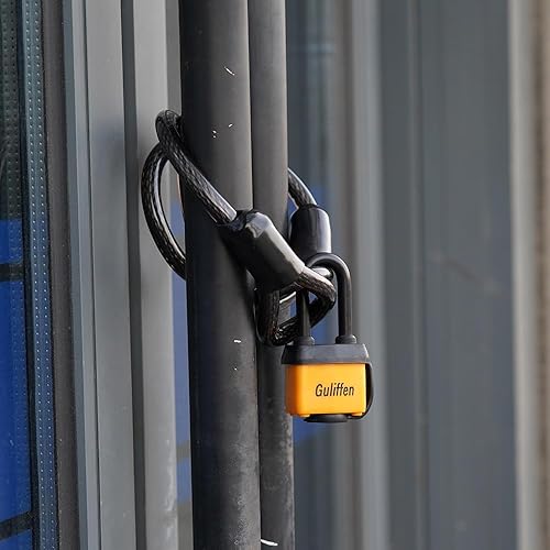 Miniatura 5 de Candado de acero laminado resistente a la intemperie con la misma llave, candado para exteriores con grillete largo para puerta, valla, cobertizo,