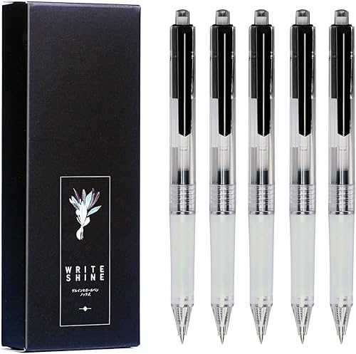 038 bolígrafos de punta fina bolígrafos retráctiles ultra finos tinta permanente negra punta de 0015in