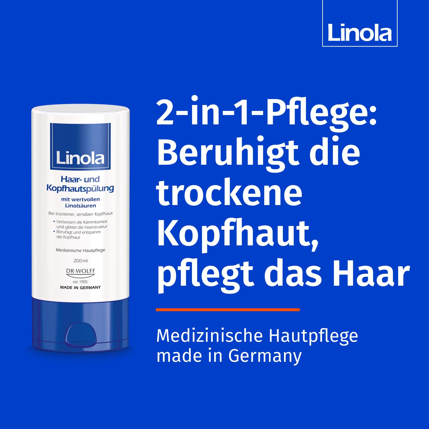 Linola Forte Shampoo 200 ml + Haar- und Kopfhautspülung 200 ml + Forte Kopfhaut-Tonikum 100 ml - Kopfhautpflege-Set bei juckender, trockener und schuppiger Kopfhaut