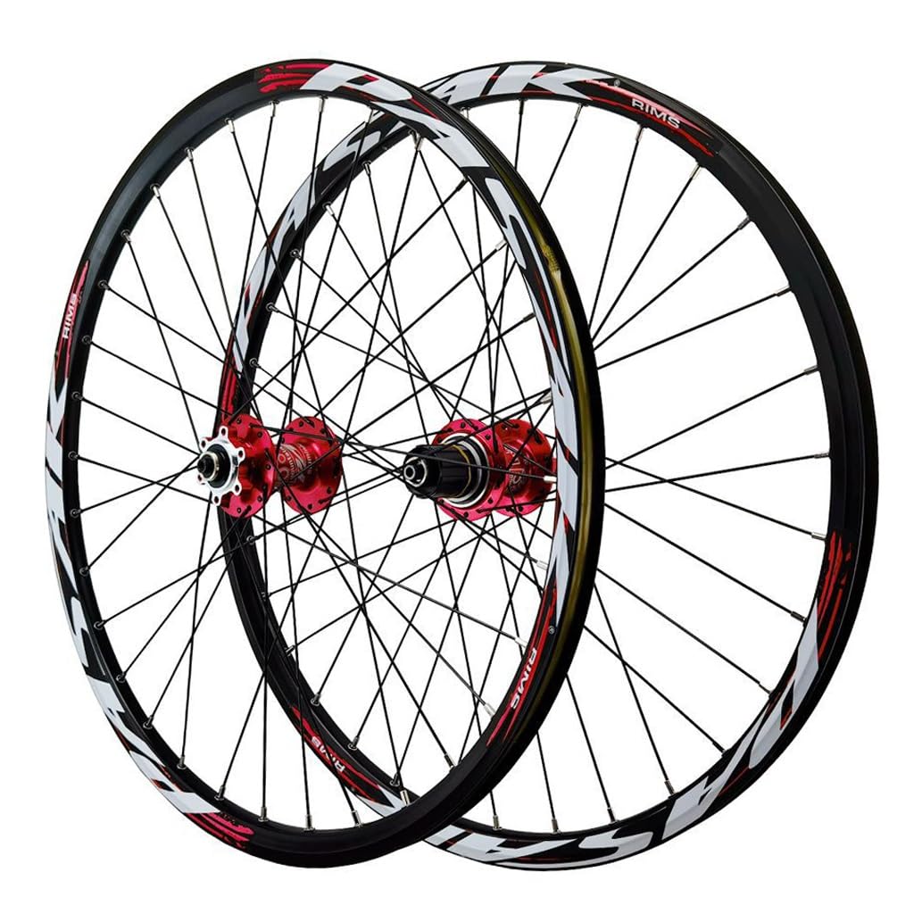 LPYDWZ Bike Wheelset 26 27.5 29 Inch, Aluminum Alloy Hybrid/MTB Hub HG Sealed Bearings Disc Brake Front & Rear Wheel 32 Spoke Rim for 8//9/10/11/12 Speed(Front+Rear,26 inch)