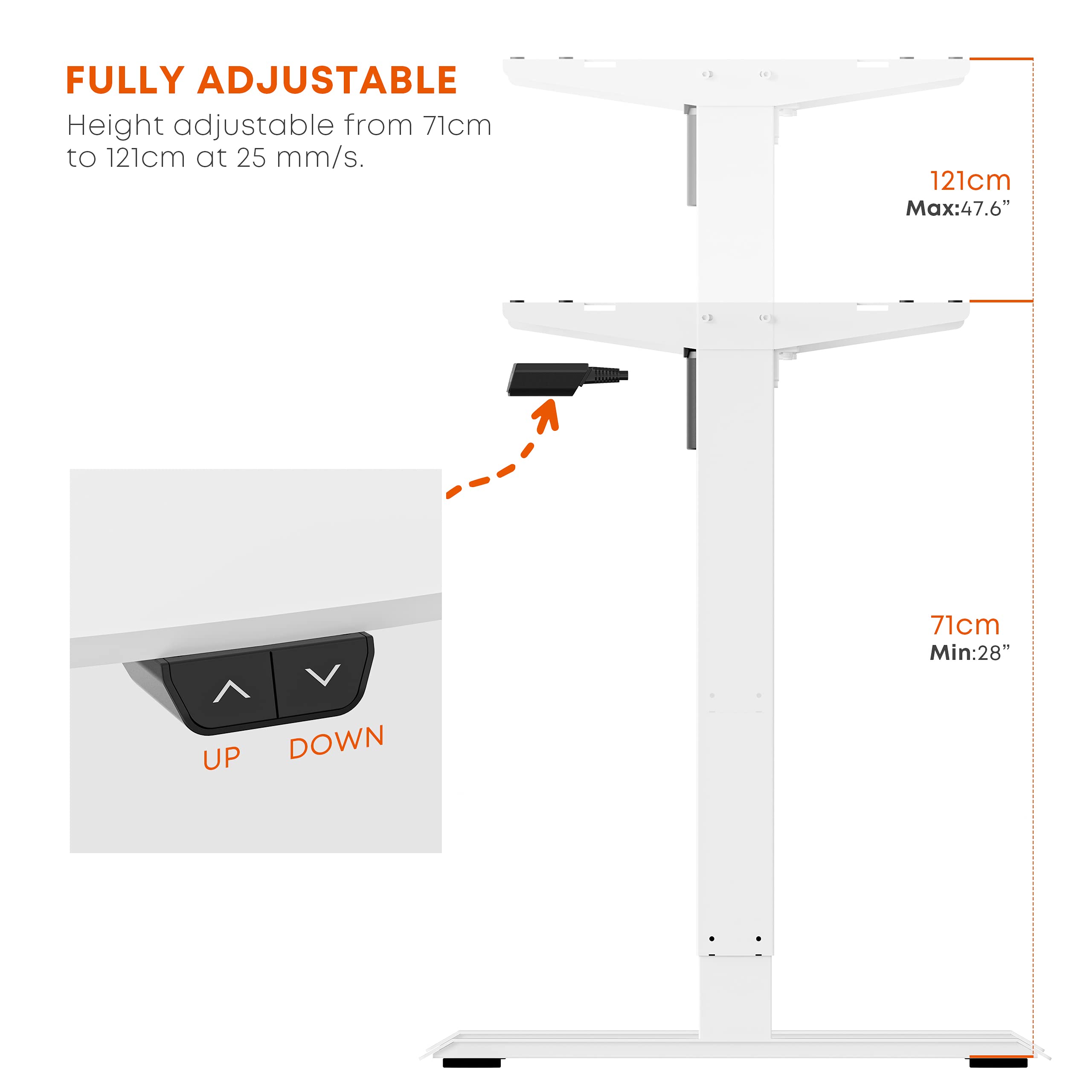 PUTORSEN® ES12WE Electric Standing Desk Ergonomic Height Adjustable