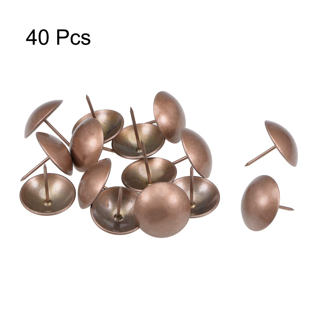 sourcing map Clou Tapissier 30mm Tête Diamètre Clou Ameublement vintage Rond Punaises Cuivré pour Meuble Sofa Dosserets 40 Pcs