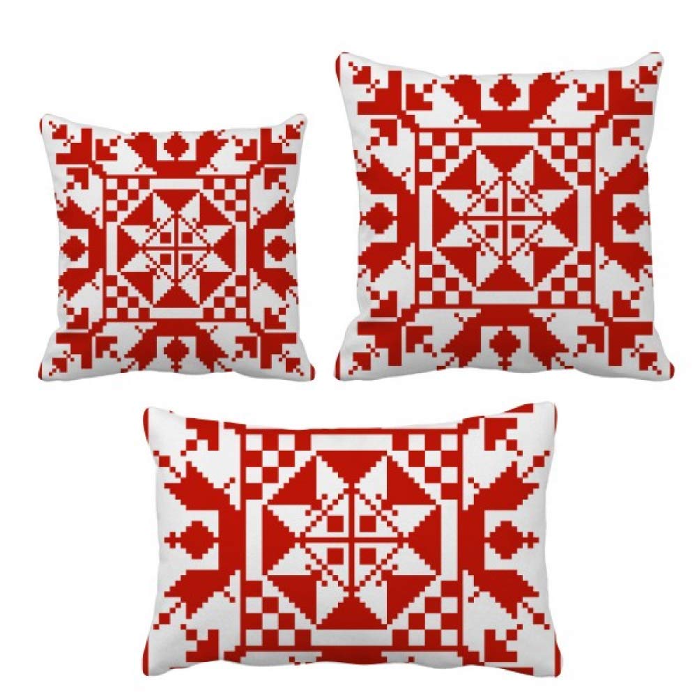 Housse de coussin motif mosaïque russe rouge aux finitions durables
