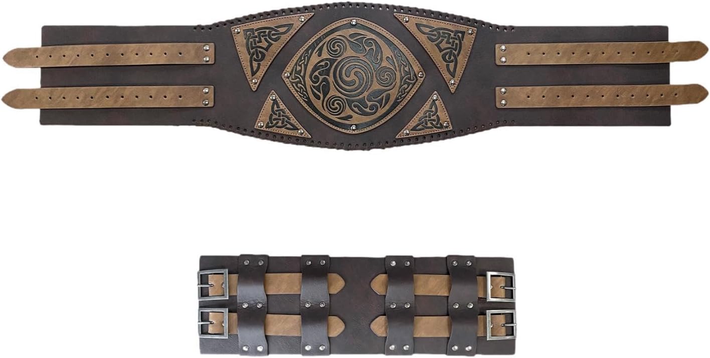 Medieval Wide Belt Adjustable for Larp Retro Design for Men Women Waist Belt