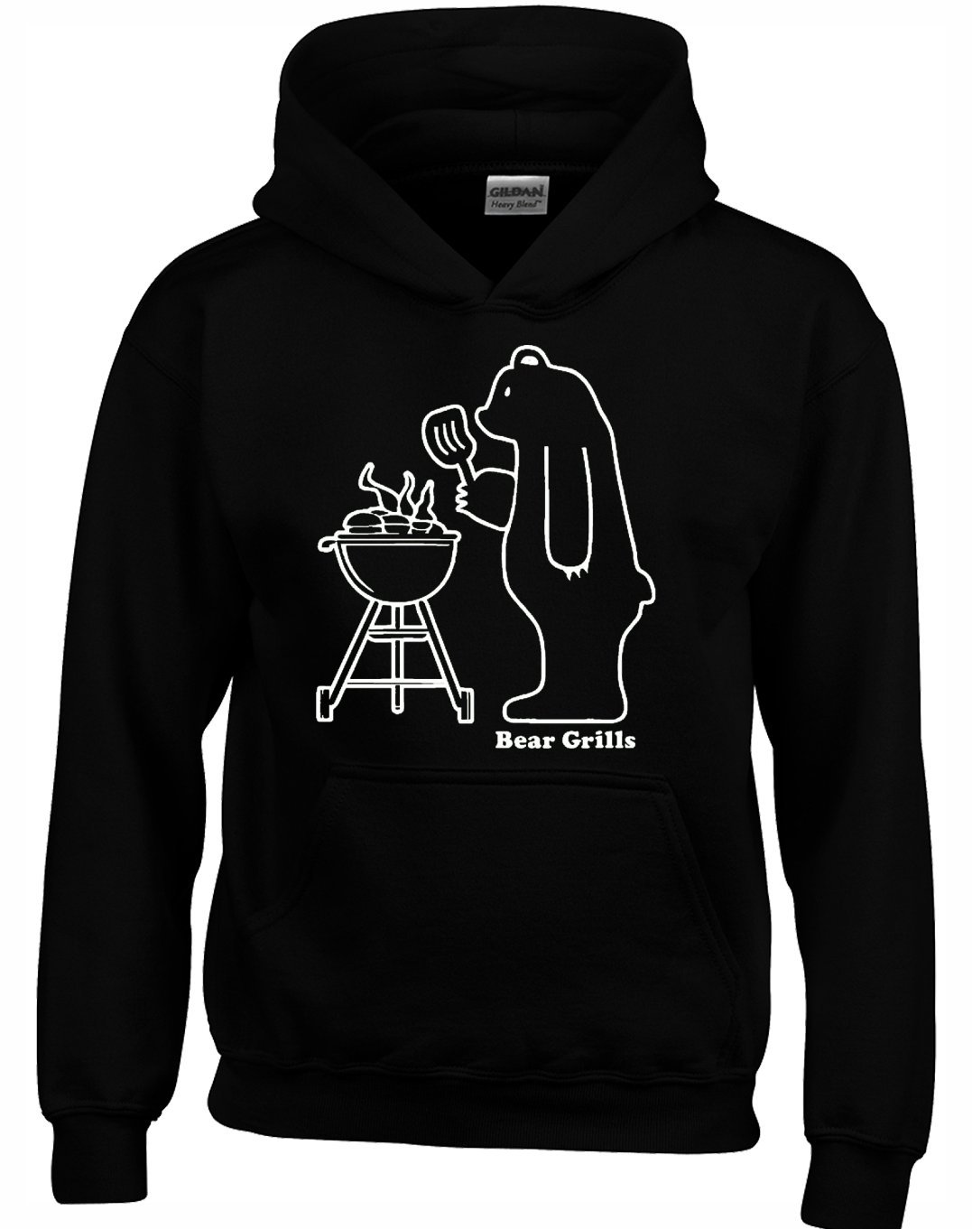 Crown Designs Bear Grills Funny Unisex Hoodies for Men, Women & Teenagers - Black/Small