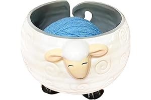 Sheep Ceramic Yarn Bowl for Crocheting and Knitting, Perfect for Keeping Yarn Tangles Away
