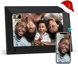 Moldura digital de 10,1 polegadas 32 GB, moldura digital WiFi, moldura eletrônica para tela sensível ao toque HD 1280 x 800, rotação automática, montagem na parede, compartilhe fotos/vídeos