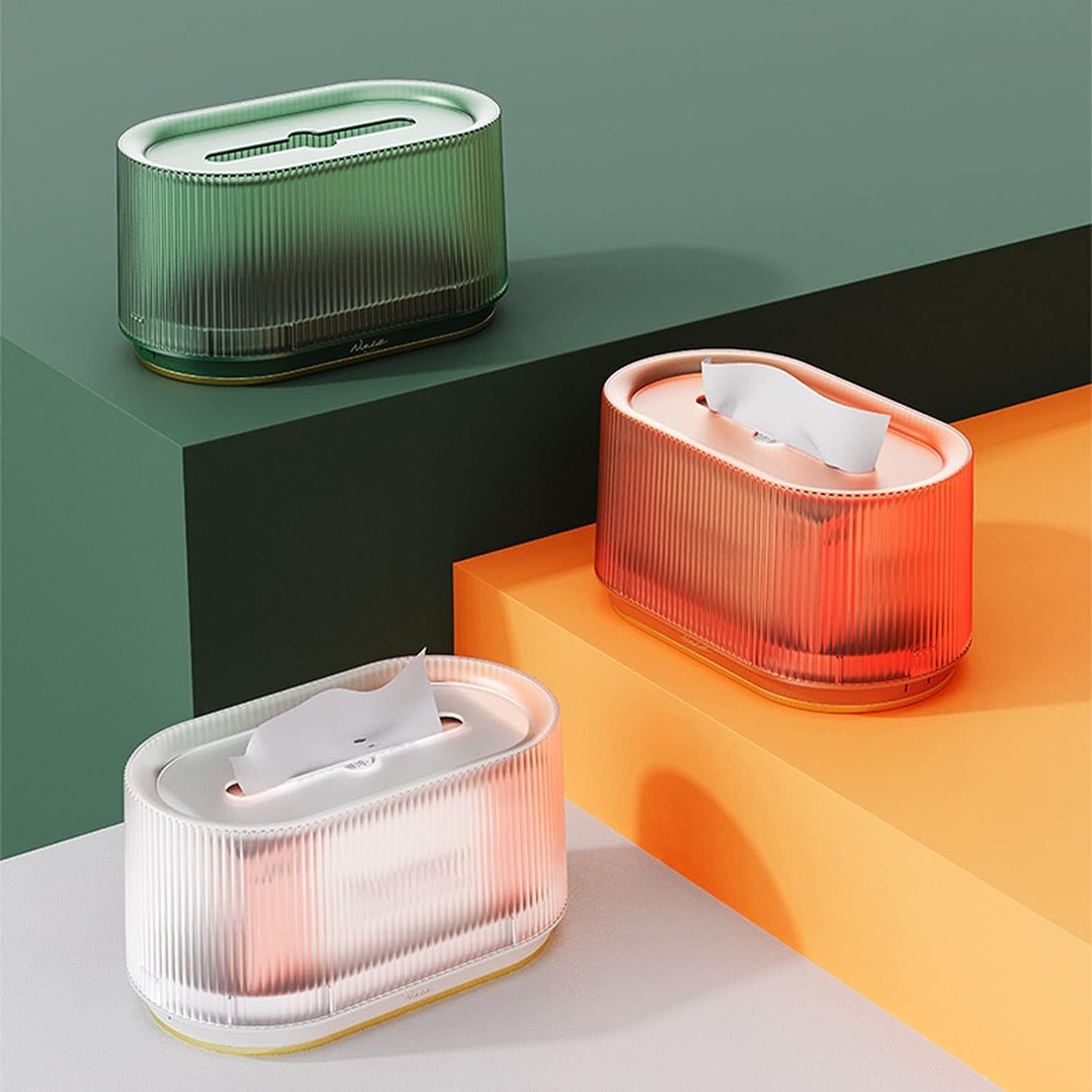 ZUMAHA Nuovo Copertura in Tessuto Trasparente Scatola Rettangolare in Tessuto Scatola Moderna in plastica per fazzoletti Toilette Comò Comodino Scrivania Copertura in Tessuto Scatola Portafazzoletti