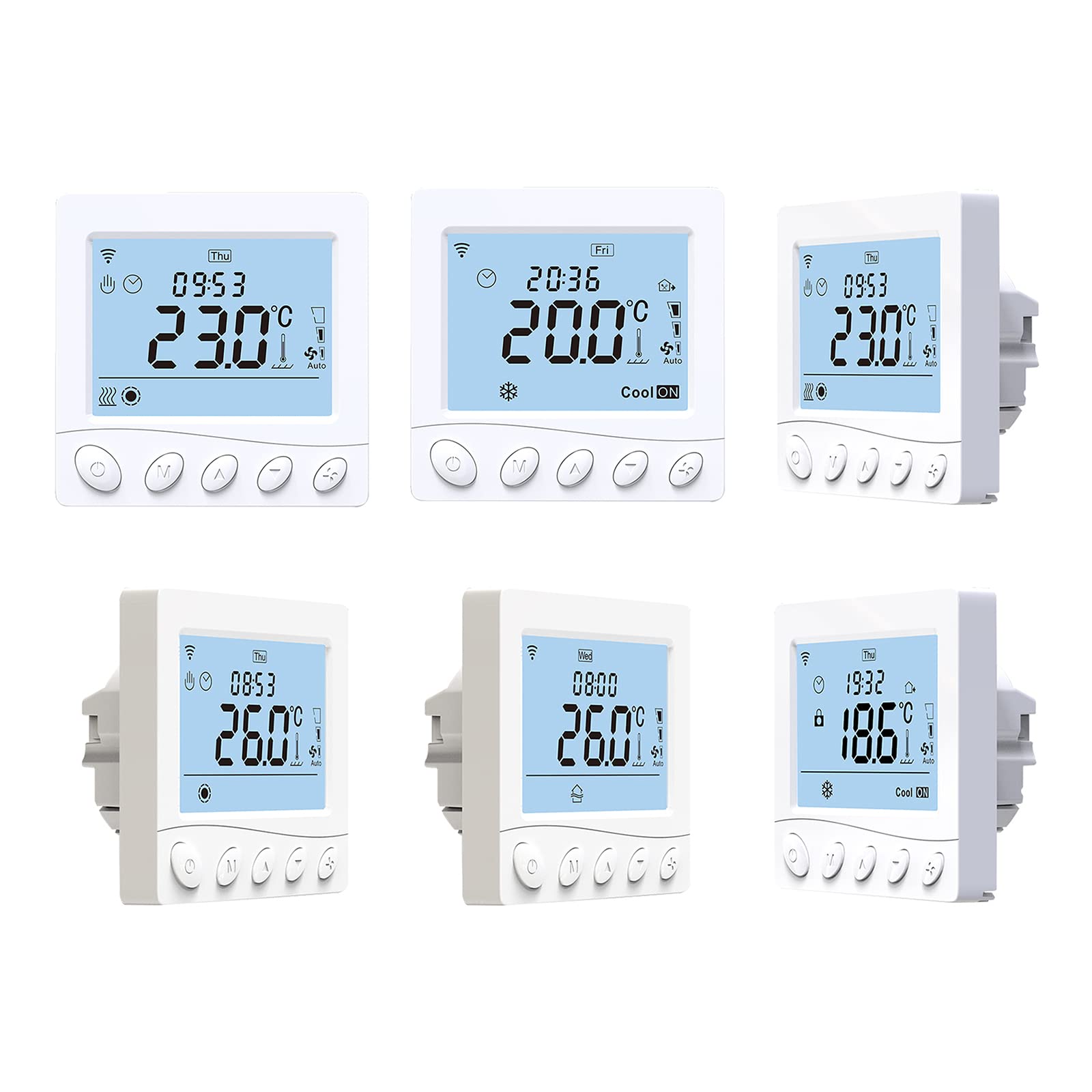 Marhynchus Inteligentny Termostat WiFi Termostat Pokojowy PC 3,2-calowy Wyświetlacz LCD Programowalne Cotygodniowo Sterowanie Głosowe Od 41 do 203 Stopni Fahrenheita do Ogrzewania Podłogowego w Domu i
