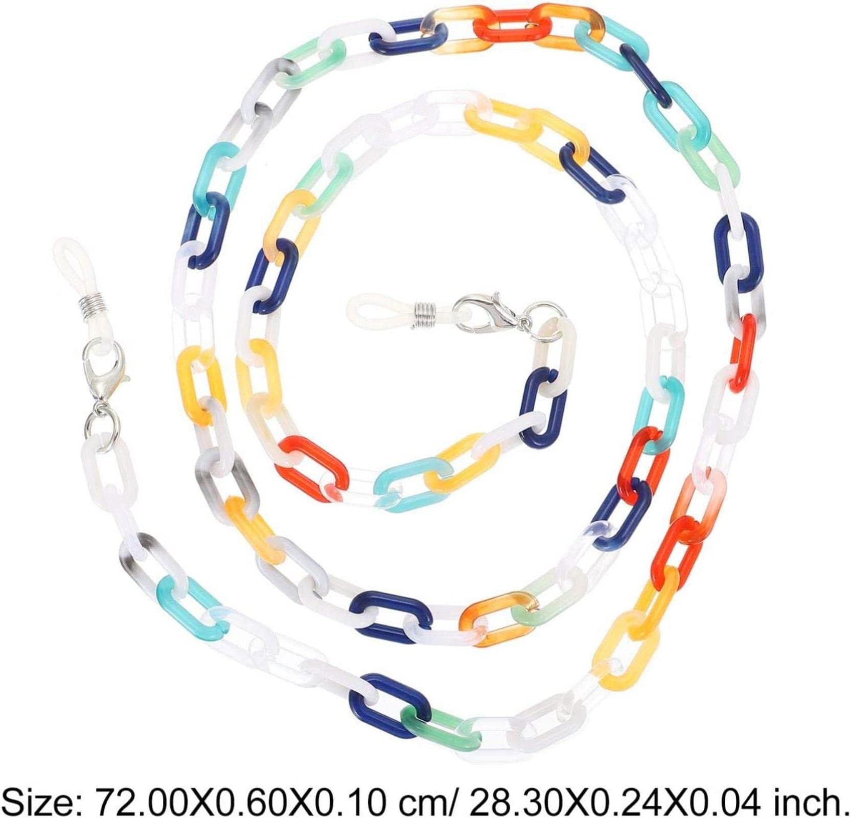 REVAHI 4 Piezas de Cadena de Soporte para Gafas, eslabones de Cadena, Cordones para Gafas, Correa de retención Alrededor del Cuello para Gafas de Sol de Mujer, 72 cm, Gris