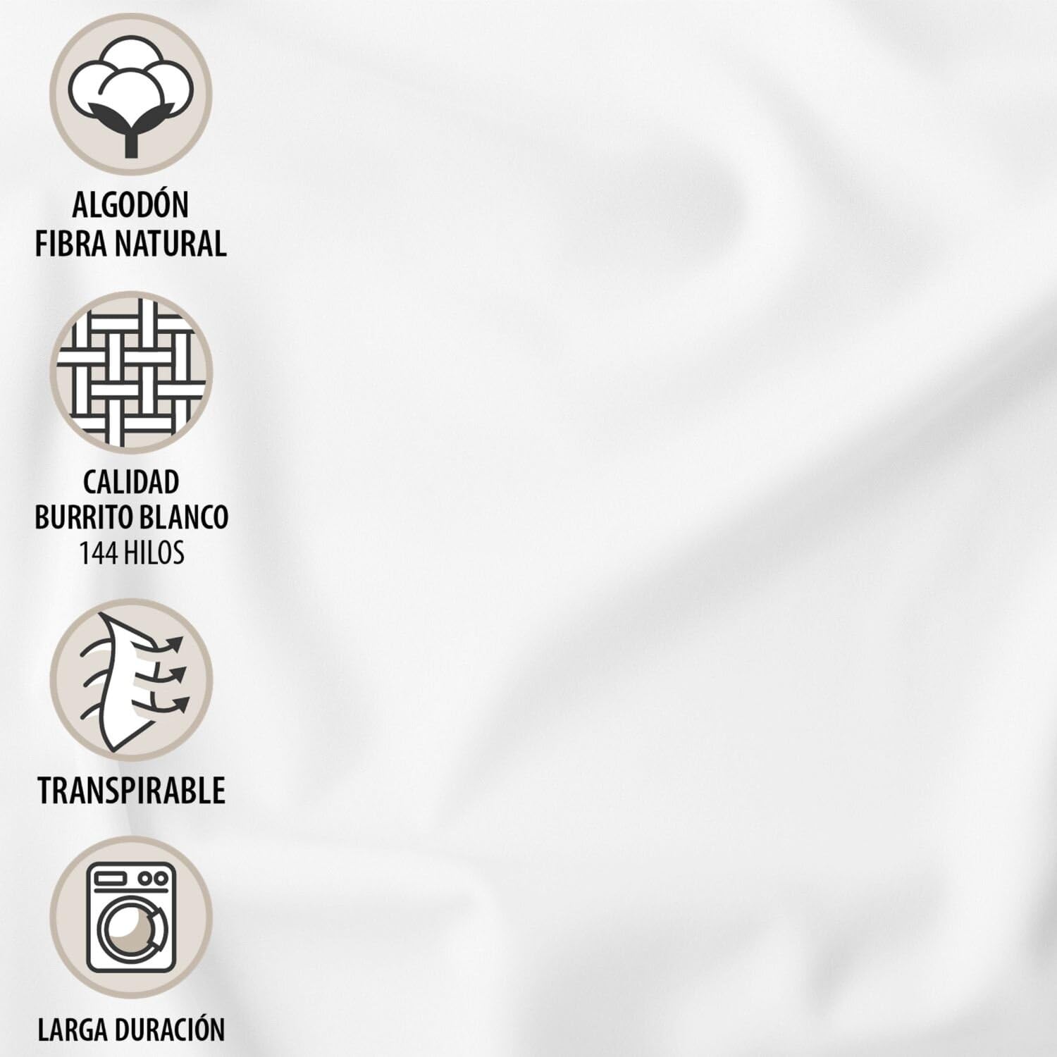 Burrito Blanco | Edredón Cuna 100% Algodón + Chichonera Cuna 60 Multicolor | Relleno 200 g/m² | Larga Duración