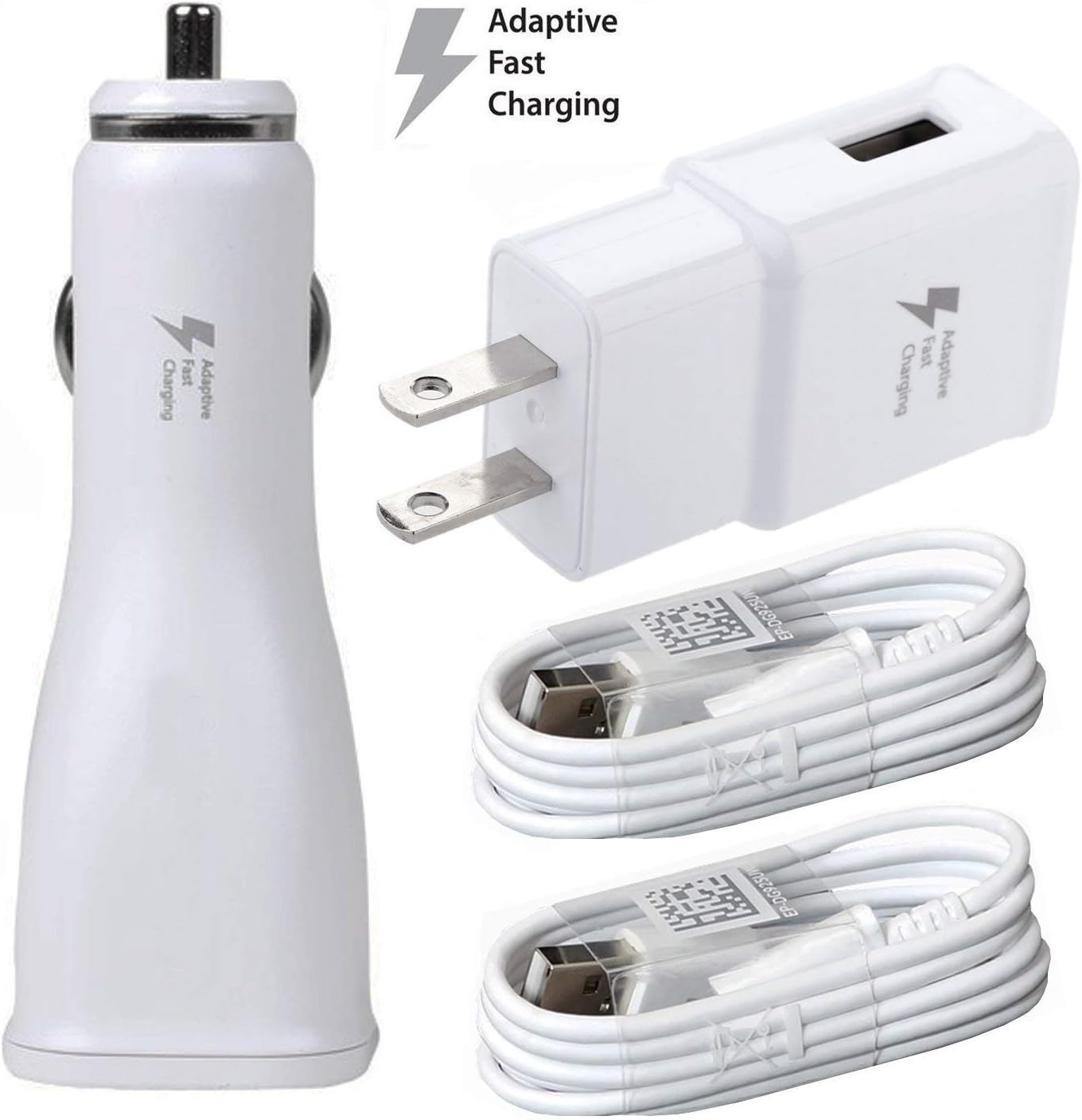 Amazon ZTEブレードフォース電話用アダプティブ高速充電セット [USBウォール1個+USBカーチャージャー1個+マイクロUSB