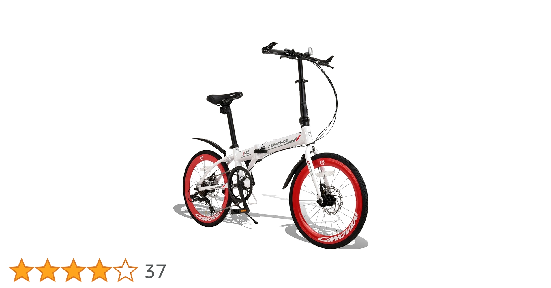CANOVER 折りたたみ自転車 ホワイト/レッド Amazon | カノーバー(CANOVER) 折りたたみ自転車 20インチ 7段