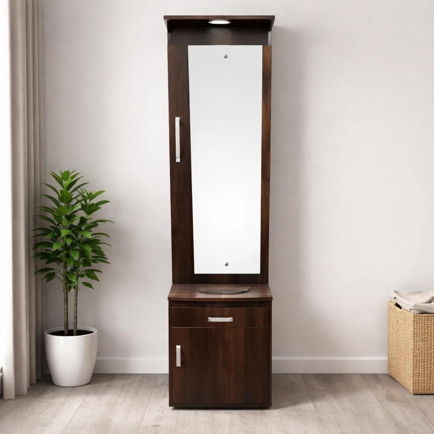 CASPIAN Furniture Dressing Table with Shelves and Drawer || Make up Table|| Organizer for Room Engineered Wood Dressing Table Rainforest Brown 72 * 13 * 18-picture-25