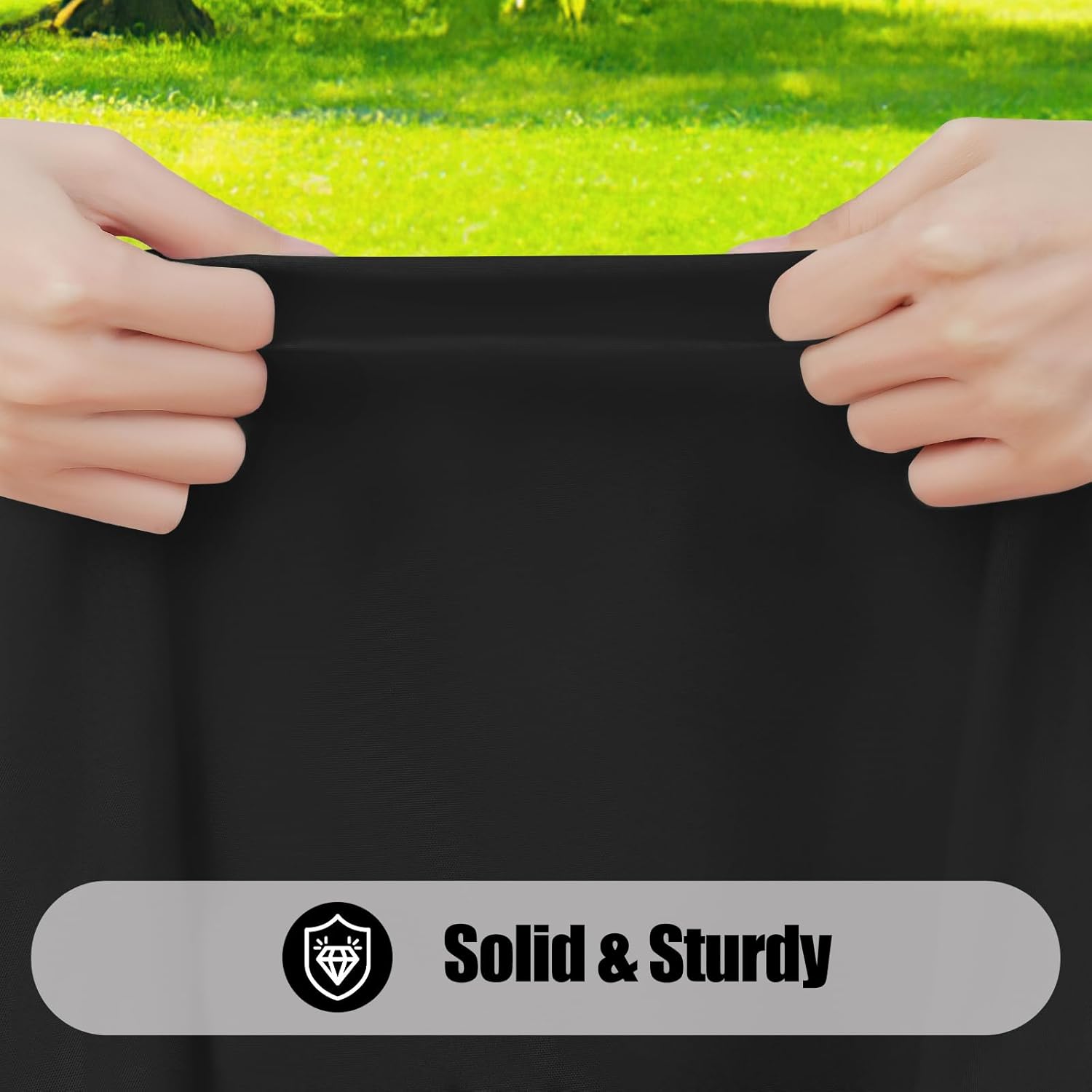 Smiry 6 Pack Rectangle Picnic Table Cloth, Waterproof Elastic Fitted Tablecloths, Washable Polyester Rectangular Patio Table Cover for Camping, Indoor and Outdoor (Black, 30"x72")