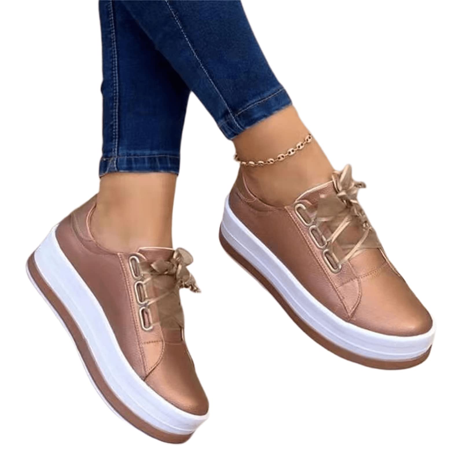 Shoes For Women Sneakers Slip Ons Leather Shoes Fashion Casual Dressy Summer Platform Flats Walking Loafers