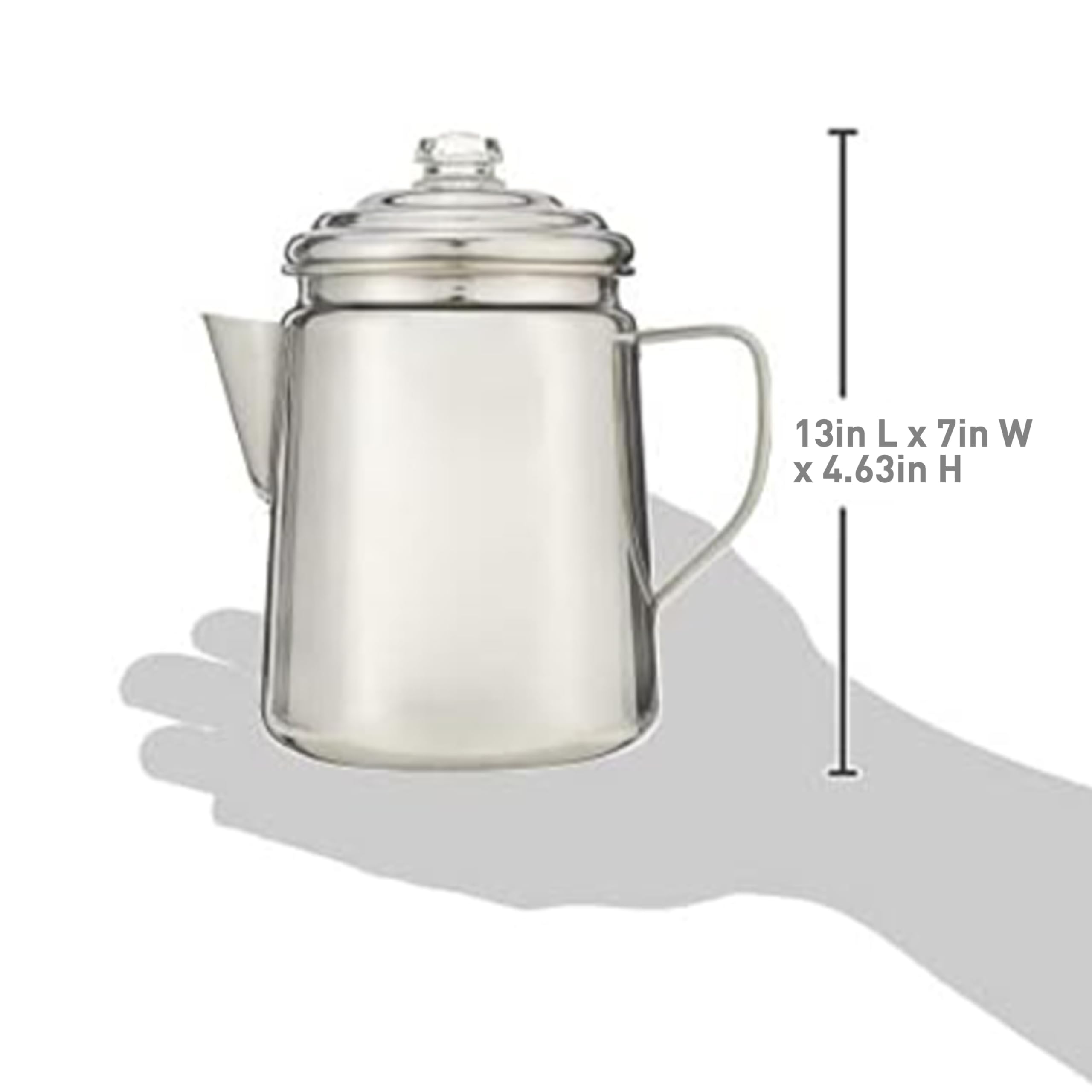 Amazon.com: Coleman Stainless Steel Coffee Percolator, 12-Cup Capacity  Durable Outdoor Coffee Maker for Camping, Backpacking, RV, Stovetop,  Campfire, & More, No Filters Needed : Sports & Outdoors