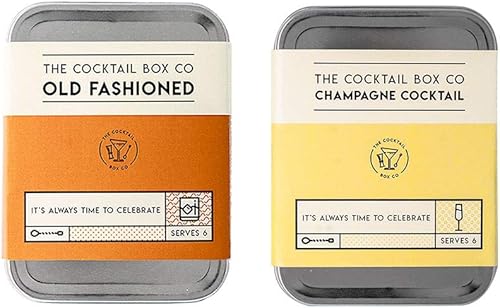 El kit de cóctel Champagne & Old Fashioned  The Cocktail Box Co. Premium hecho a mano cócteles. Gran regalo para cualquier amante de los cócteles y