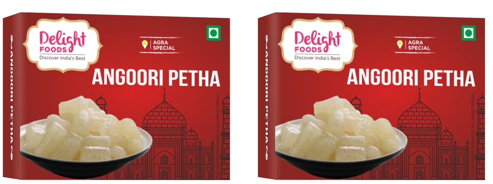 Delight Foods Original Agra Angoori Petha 700g (350g x2) | Indian Sweets Mithaai | Agra Famous Petha | Angoori Petha
