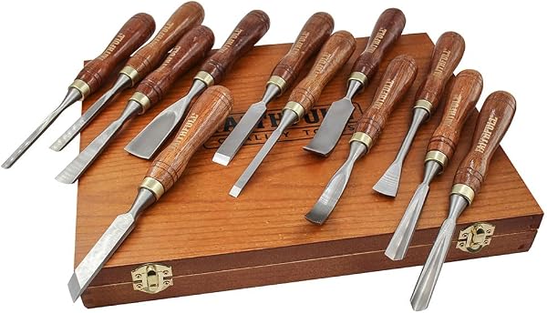 Faithfull Wood Carving Chisel Set 12 Piece Presentation Case