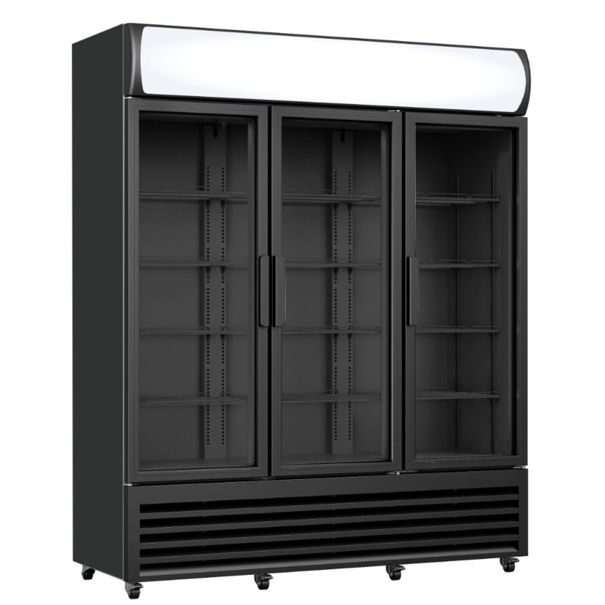 Genérico Armario Refrigerado para Bebidas 3 Puertas - 1065L - Canopy Iluminado - Iluminación LED - Temperatura Regulable - Ideal para Comercios, Bares y Supermercados - Dimensiones LPH: 1600 x 610 x