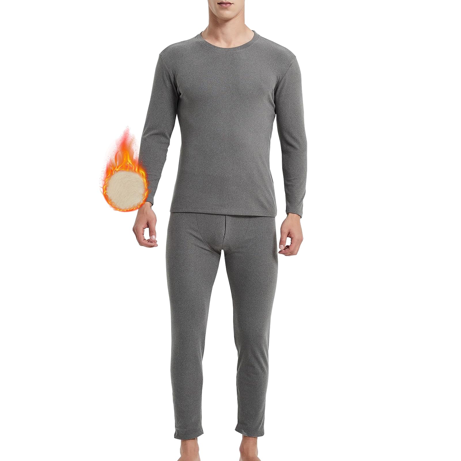 Thermal Underwear Set for Men, Cashmere Fleece Underwear Set, Premium Soft Thermal Underwear for Daily, Cycling, Skiing, Training, Hiking, Outdoor Sports