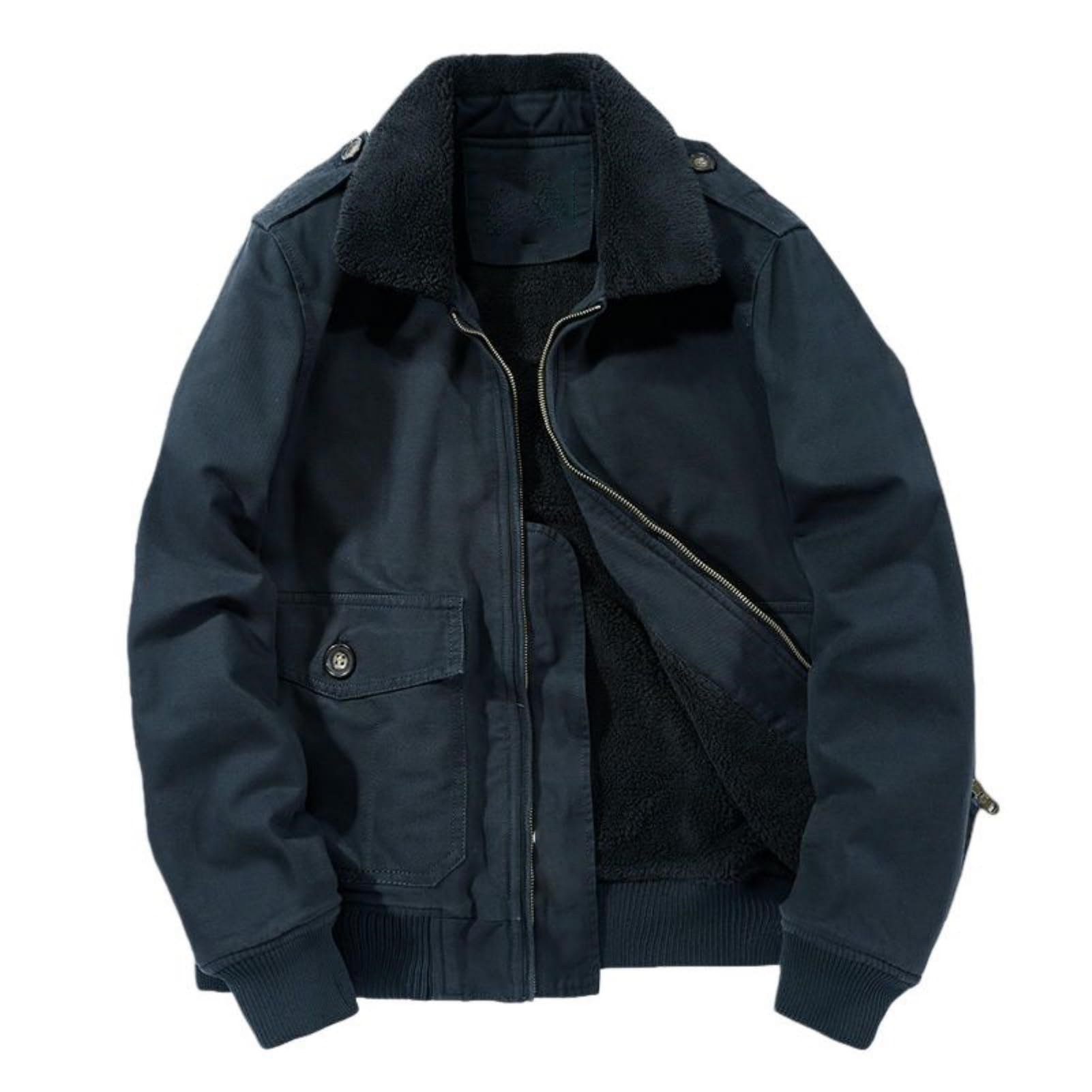 Chaqueta de trabajo corta para hombre en algodón grueso y resistente 8