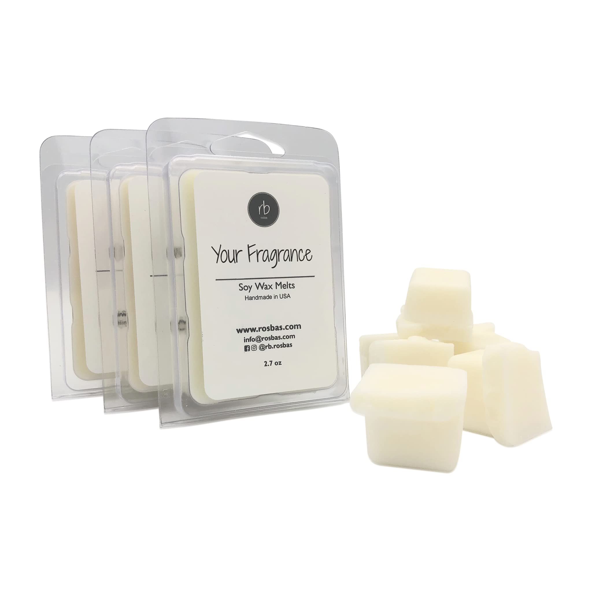 rosbas, Soy Wax Melts, Palo Santo Scented, 3 Packs, 6 Cubes & 2.50 oz ea., Long-Lasting, Relaxation, Air Freshener, Home, Office, for Wax Warmers, Non-Toxic, Handmade in USA