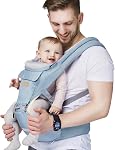 FRUITEAM 6-in-1 Porte-bébés avec tabouret de taille / siège pour l'allaitement, une taille convient à tous - Adapter aux nouveau-nés, aux nourrissons & Tout-petit (Gris foncé)