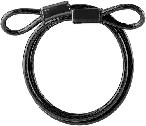 27" pulgadas 0.591 in Super Duty vinilo recubierto doble bucle trenzado cable de acero (negro)