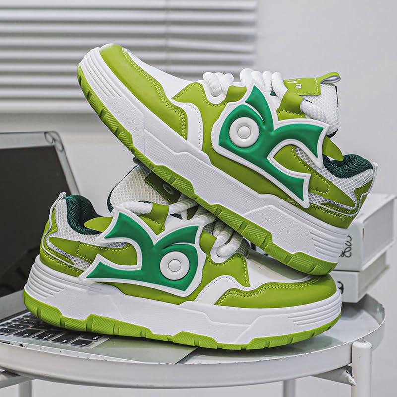 Men's Fashion Leather Lace-Up Chunky Sneakers Lightweight Platform Walking Running Driving Casual Sport Shoes2