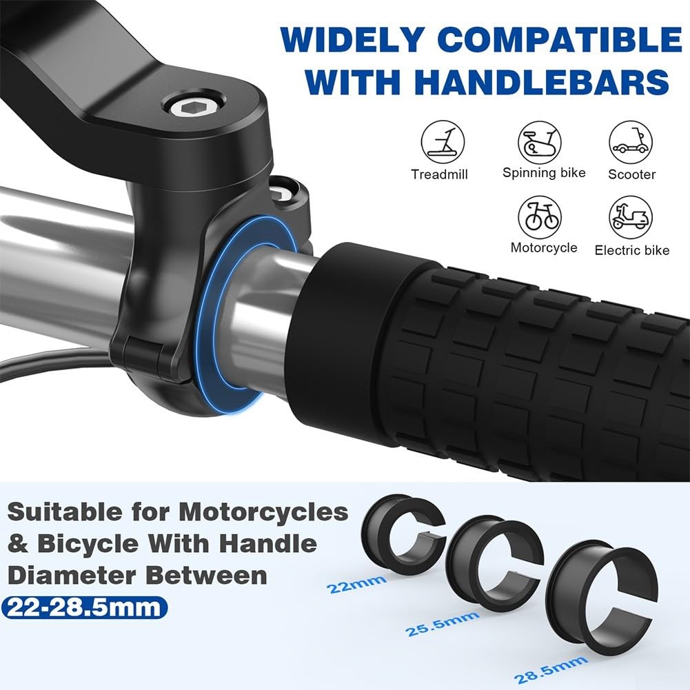 Supporto Telefono per moto con Ricarica Wireless Impermeabile Antivibrazione per Manubrio 15-40mm Rotazione 360 Gradi