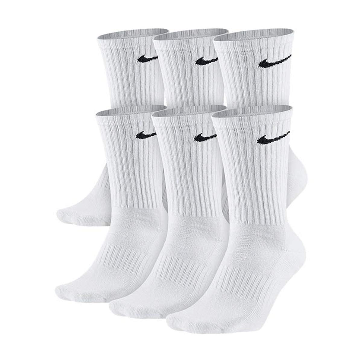 Photo 1 of NIKE Unisex Performance Cushion Crew Socks with Bag (6 Pairs), White/Black, Medium