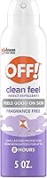 OFF! Clean Feel Insect Repellent Aerosol Spray | 20% Picaridin, Non-Greasy Mosquito Tick Protection 5oz