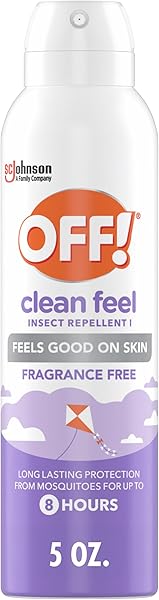 OFF! Clean Feel Insect Repellent Aerosol with 20% Picaridin - Long-Lasting DEET-Free Protection from Mosquitoes, Fragrance-Free Pest Control For Ticks & Flies, Camping, Bug Spray - 5 oz