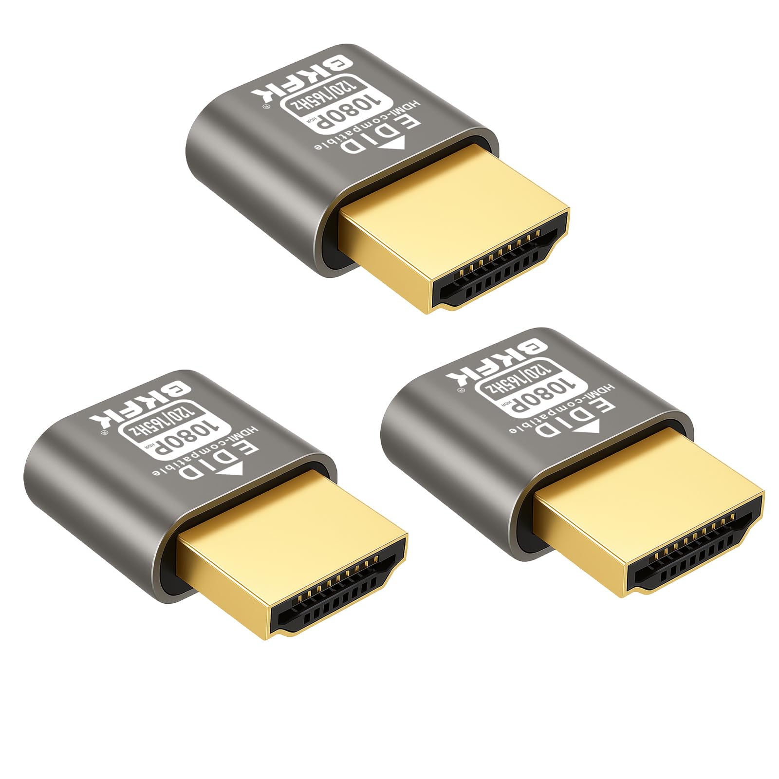 1080P@165Hz HDR HDMI Dummy Plug, Headless Display Adapter,Virtual Monitor EDID Emulator,1920X1080@120/144/165Hz(1920X1080@120/165HZ-HDR-3P)