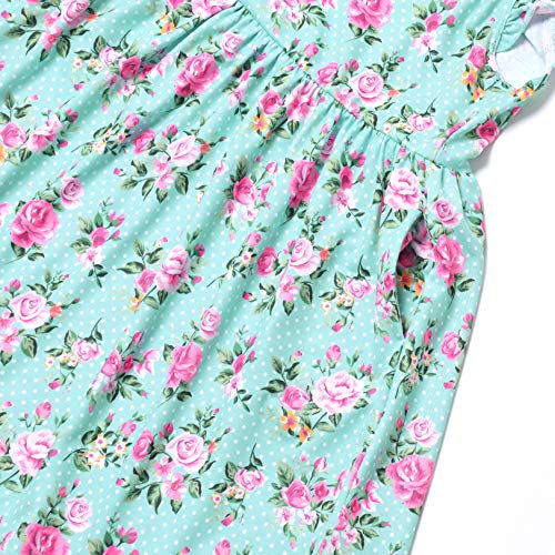 Girls Flutter Sleeve Unicorn Mermaid Dresses Summer Party Beach Hawaiian Clothes4