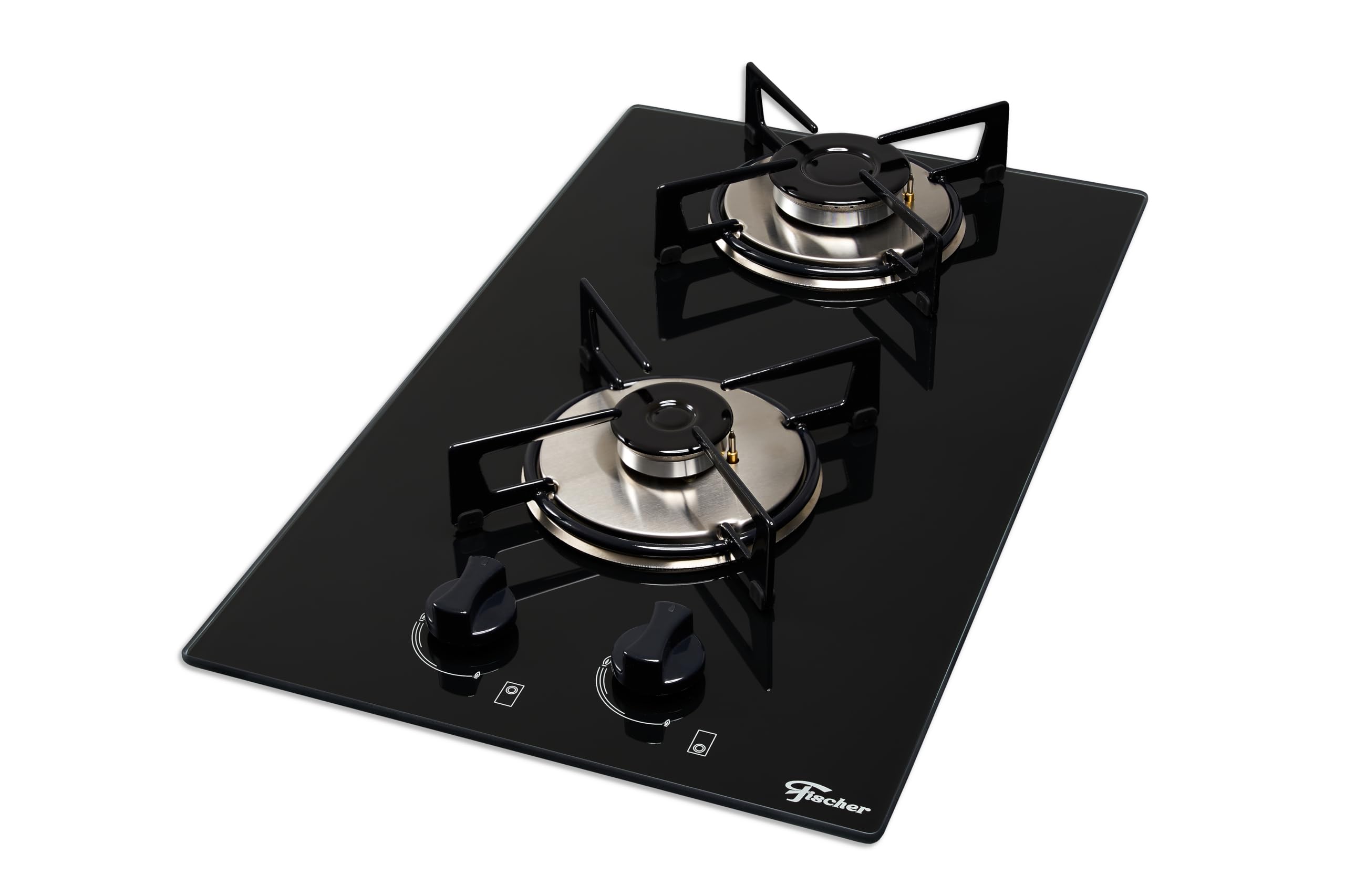 FISCHER COOKTOP À GÁS 2 BOCAS LOFT COM SUPERVISOR DE CHAMA MESA VIDRO PRETO BIVOLT - 30371-76352