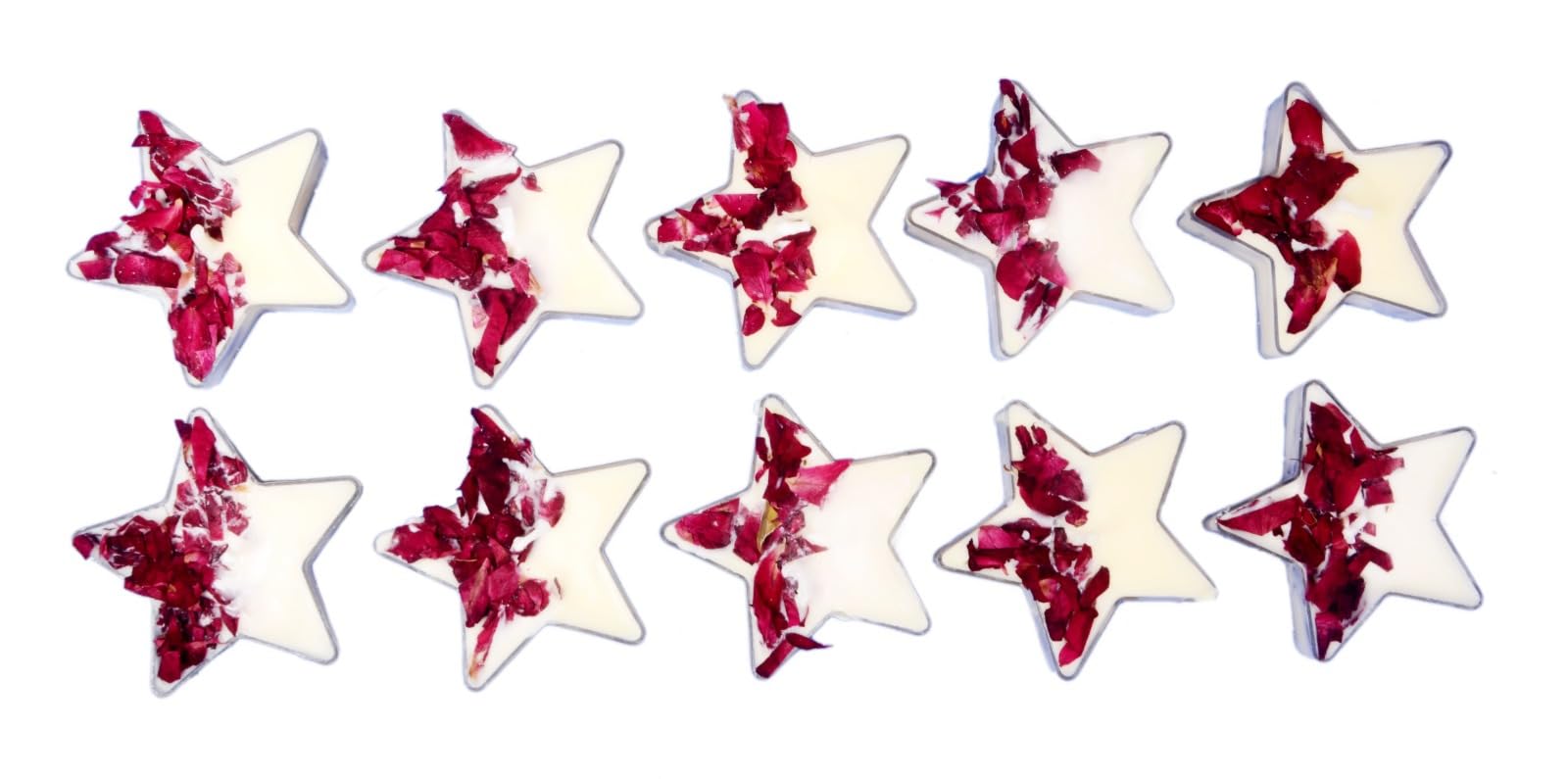 AAURAFUL Star Shape Scented Tea Light Candles – Pack of 10 Perfect for Home Decor, Parties, Weddings, and Special Events