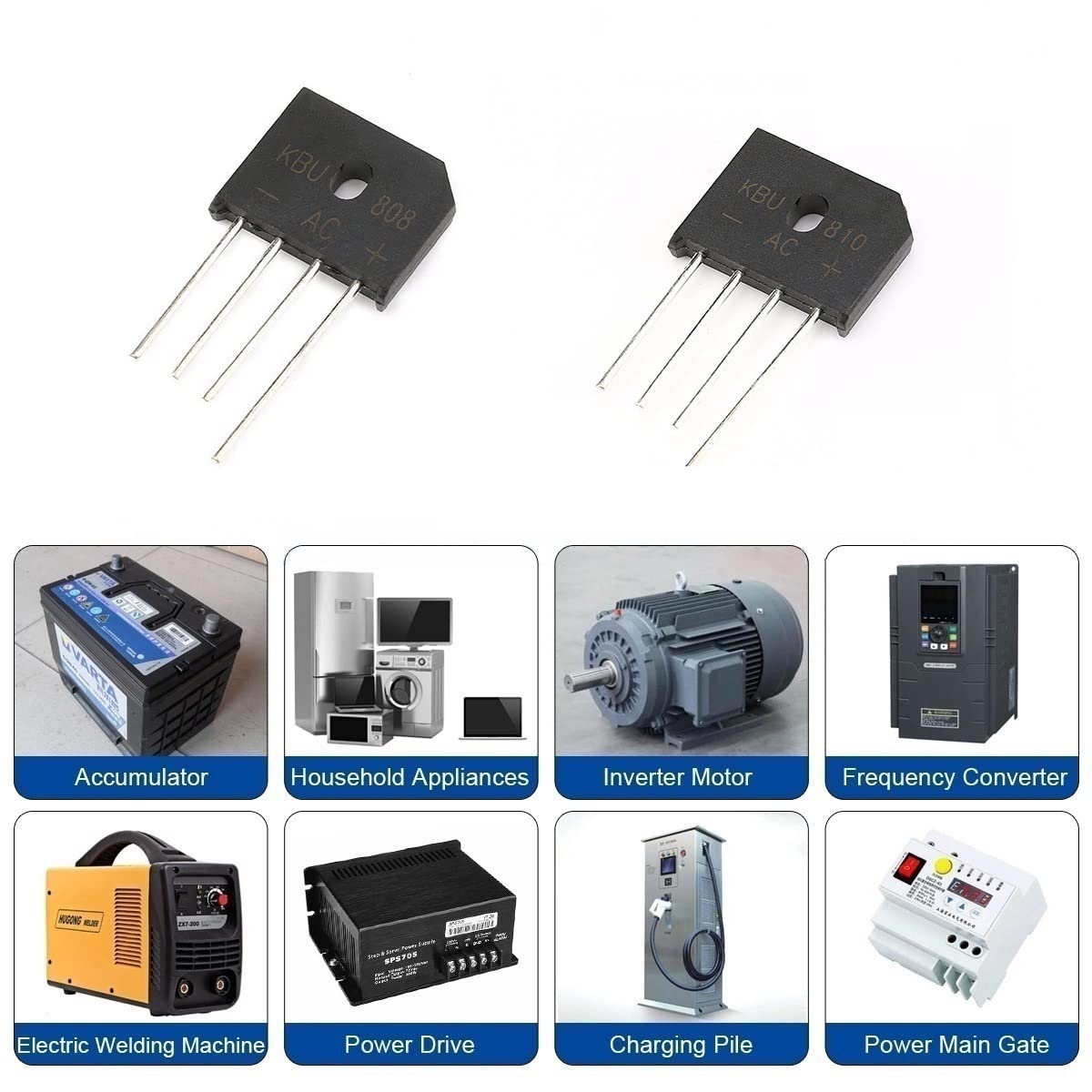 KBU810 8A 1000V, Elektronische Siliziumdioden, 4-Pin