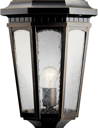 Miniatura 6 de Courtyard - Luz exterior de 3 luces de 27 pulgadas con vidrio transparente sembrado en color negro texturizado