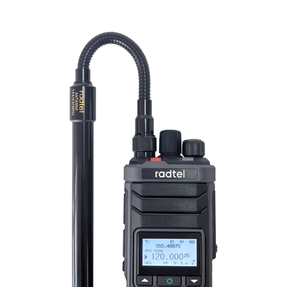 Antena taktyczna Radtel Goose Neck o dużym wzmocnieniu VHF UHF, dwupasmowa, złącze SMA-Female do Radtel RT-860, RT-880, RT-880G, RT-4D, RT-920, RT-950, Baofeng Quansheng K5(8) K6