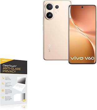 BoxWave Screen Protector Compatible with vivo V60 - ClearTouch Anti-Glare Privacy 2-Pack, Privacy Screen Protector Flexible Film Anti-Glare