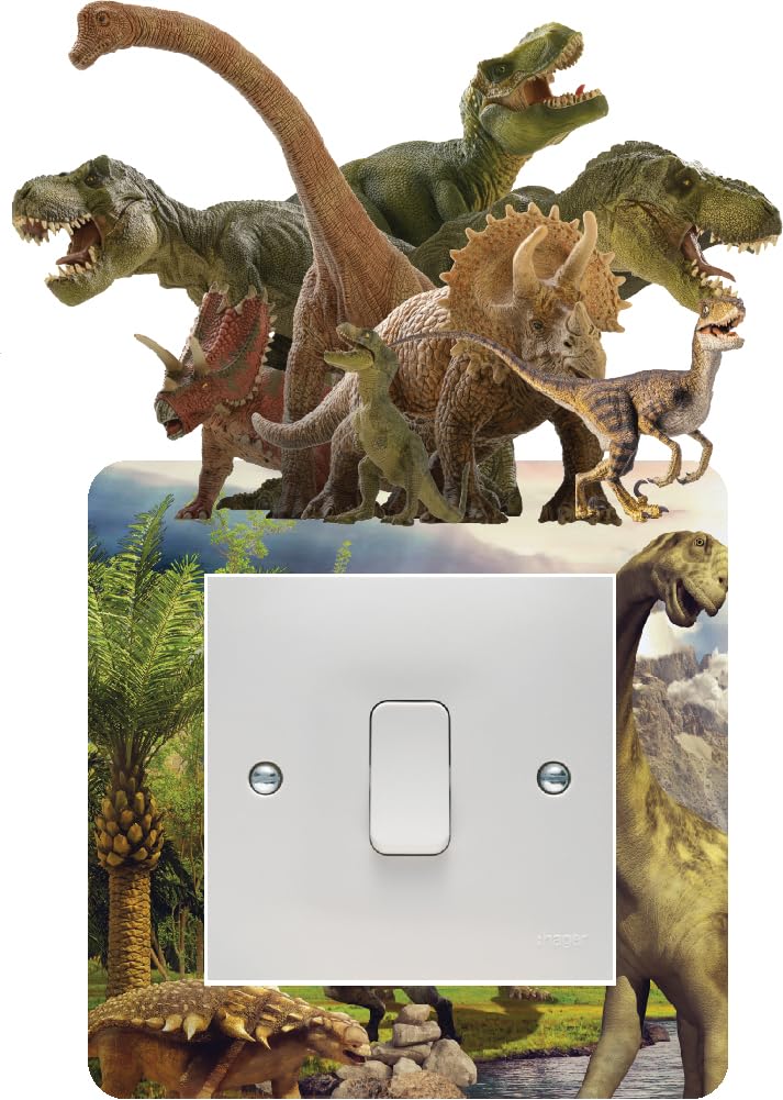 Jurassic Dinosaurs Light Switch Surround Art Vinyl Wall Stickers Children's Bedroom