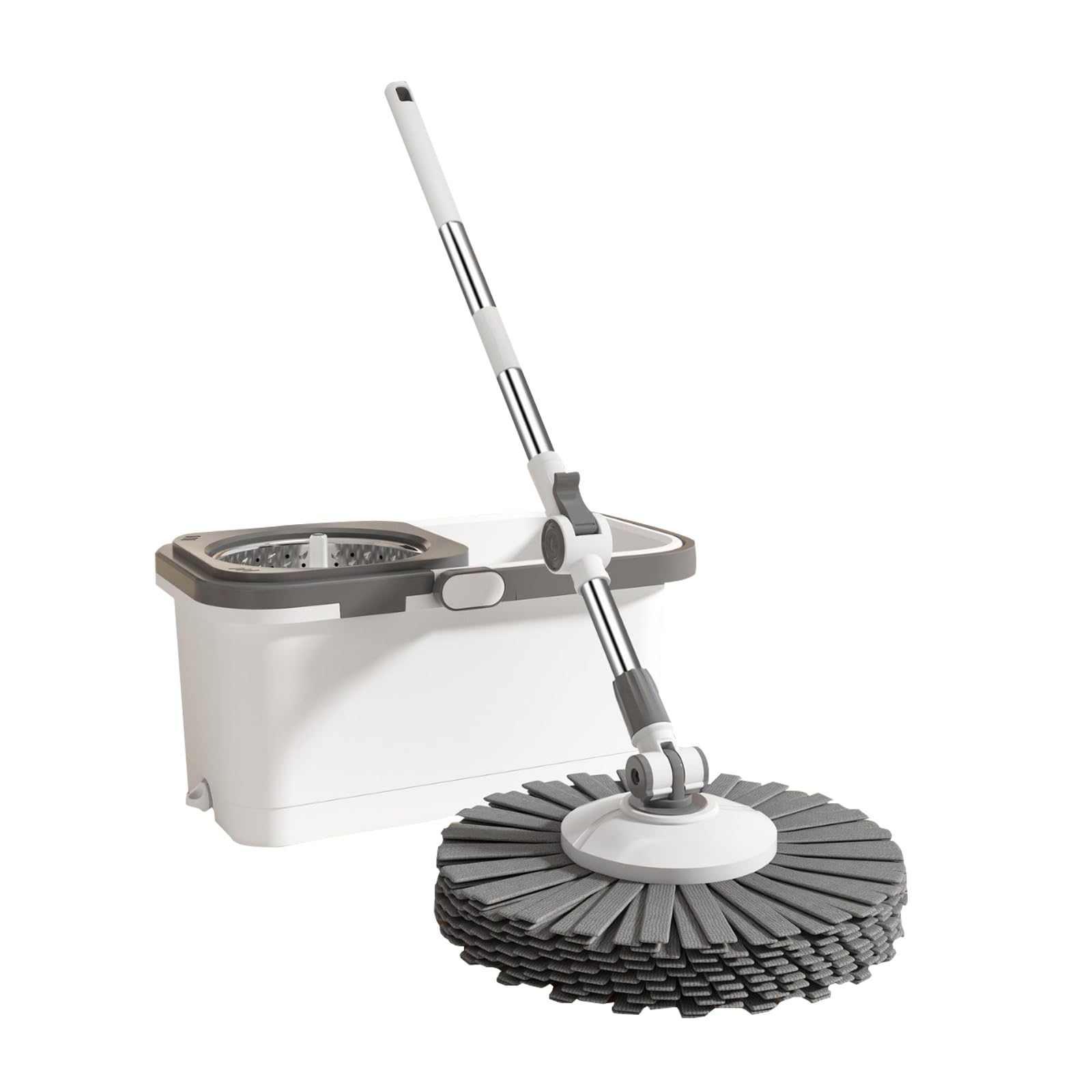 Fregonas A, Juego de fregona y Cubo giratorios Fregona giratoria de 360° Cubo con Sistema de escurridor Mango de fregona extendido Fregona y Cubo para Limpieza de Suelos