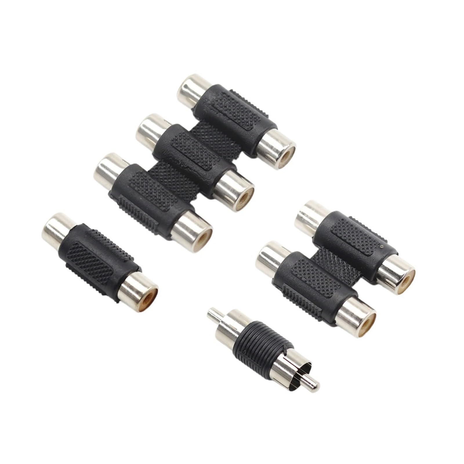 Connecteur Double/Trois RCA mâle à mâle, Adaptateur d'extension de Prise Jack Femelle à Femelle, 1/10 pièces(RCA 3F to 3F,10 Pcs)