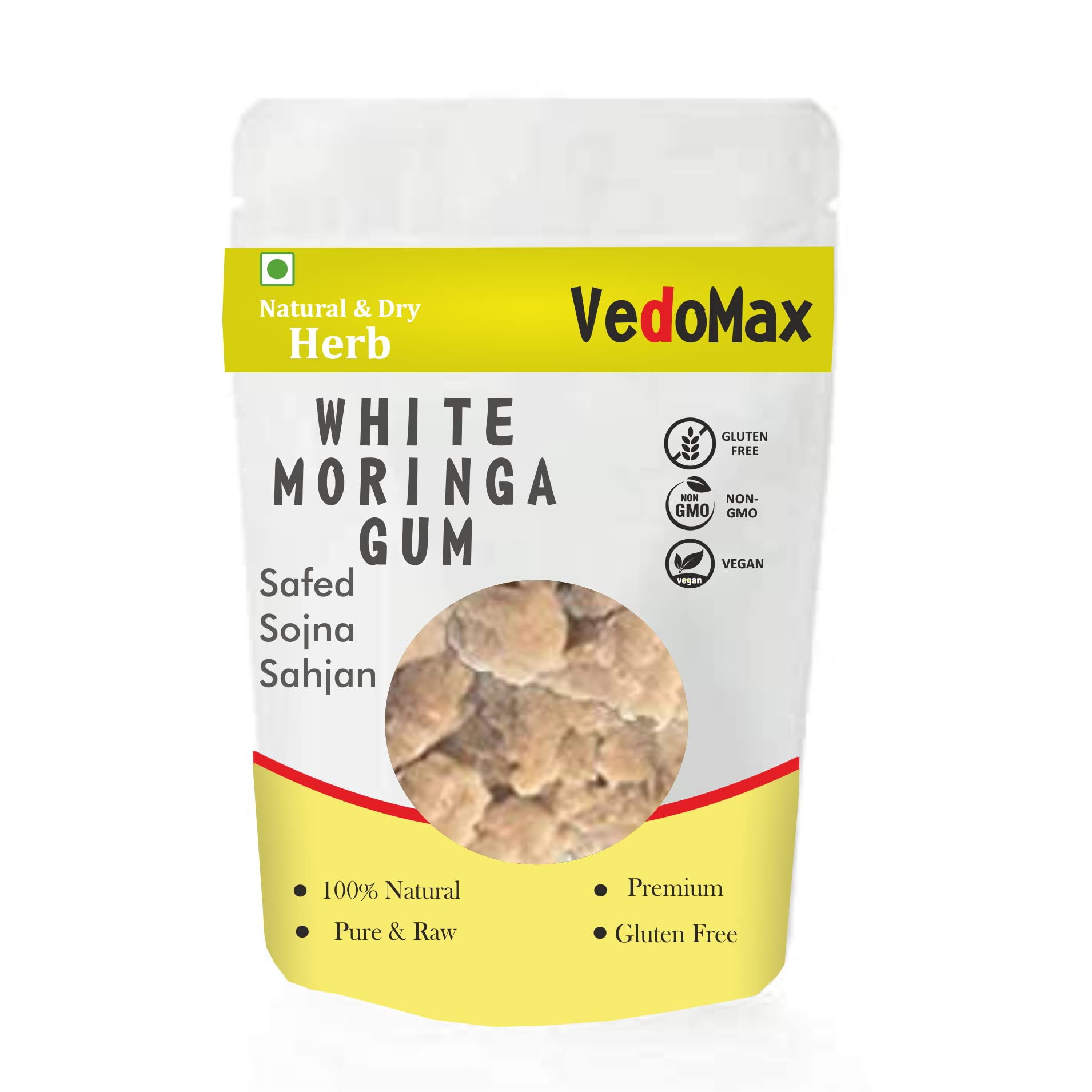 VedoMax White Moringa Gum Pure & Natural, Sahajan Gond, Gond Sonjana| White Sahajan Gond| White Moringa Gond - (10 gm)…