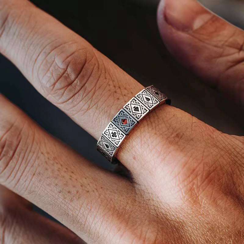 Image of SALTY ALPHA Hand Finger Ring for Men & Boys | Stainless Steel | Stylish & Minimal | Birthday Gift | Aesthetic Jewellery | Accessories for Everyday Wear | Gift for Diwali, Christmas, Marriage, Birthday