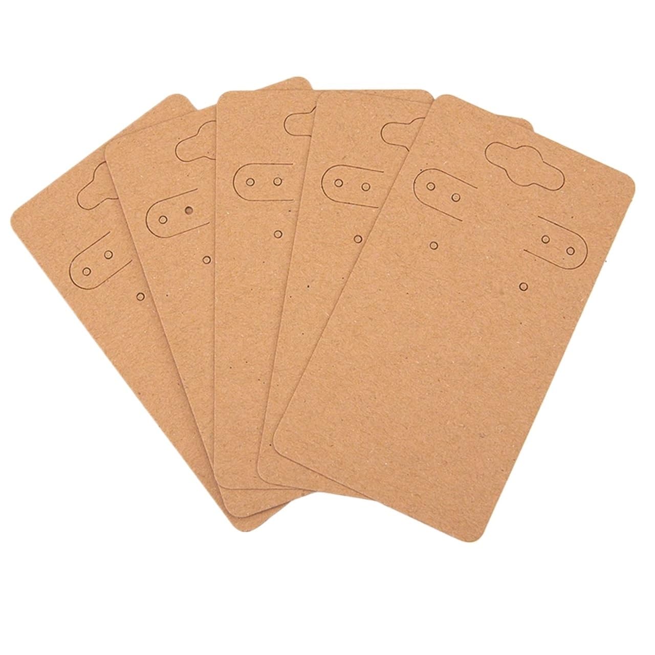 Cartes de présentation pour boucles d'oreilles, Cartes d'affichage de boucle d'oreille papier d'emballage Brown 600 morceaux 5x9cm for des bijoux